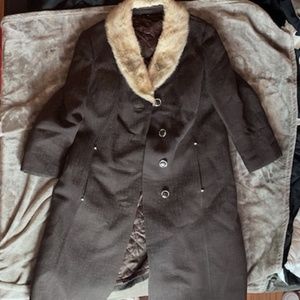 Vintage Terra-fashion 80% Wool coat Brown size L